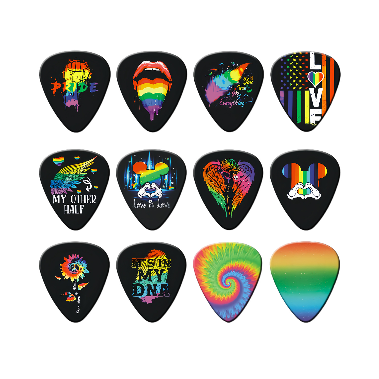 Electric Guitar Pick Pack - 12 sztuk kostek gitarowych 0,46 mm