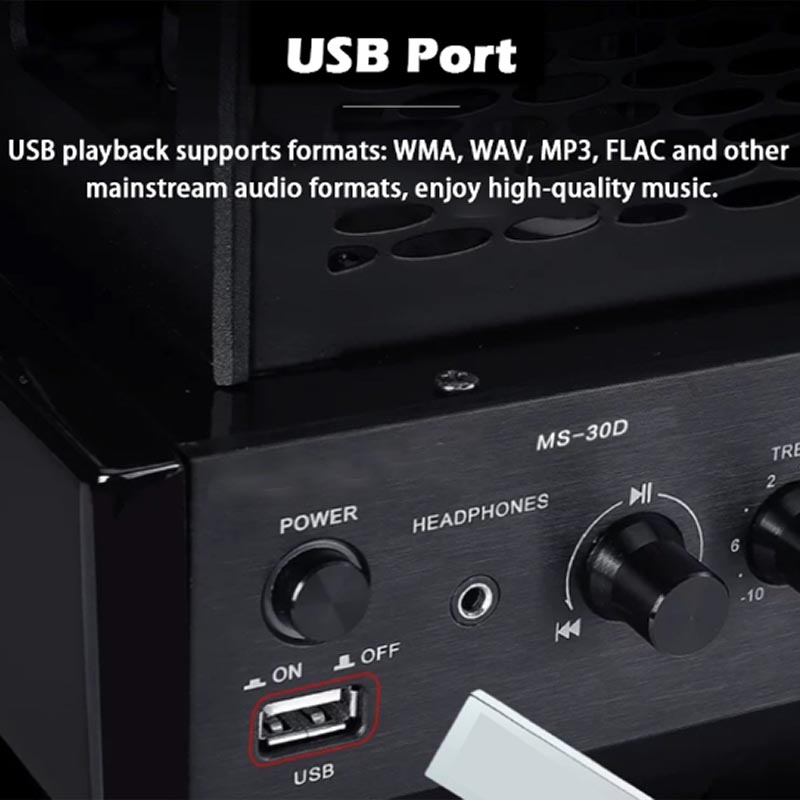 Audio Music In Youtube - Wzmacniacz lampowy HIFI 2.1Ch Bluetooth 5.0