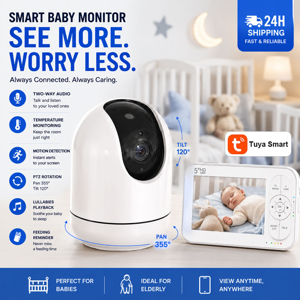Audio Music Network - 5-calowy Monitor Dziecięcy WiFi Tuya APP