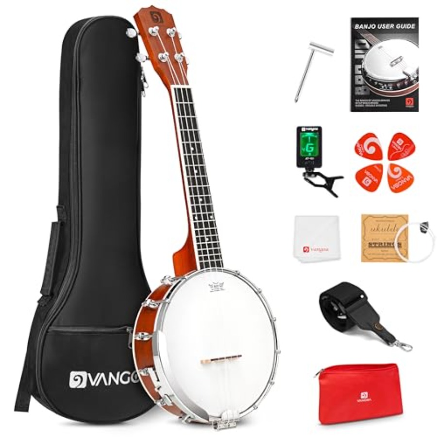 Ukulele Beginner Kit - Banjolele 23-calowe z wysokiej jakości naciągiem