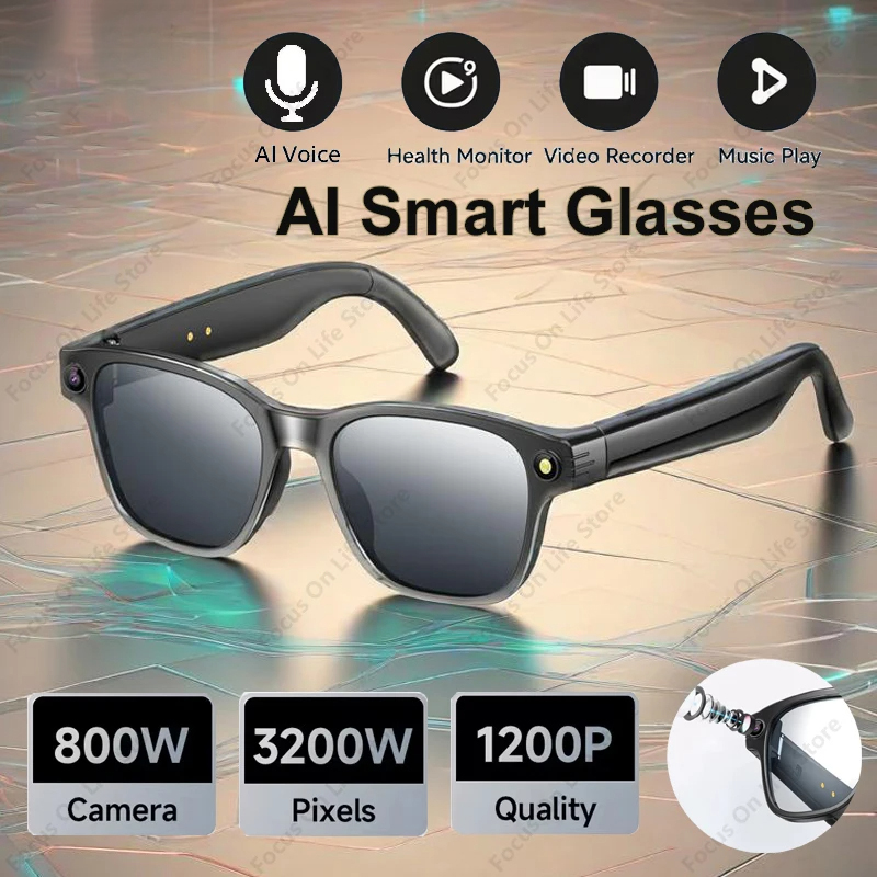 Audio Music To Video - Inteligentne okulary AI z 8-megapikselową kamerą,