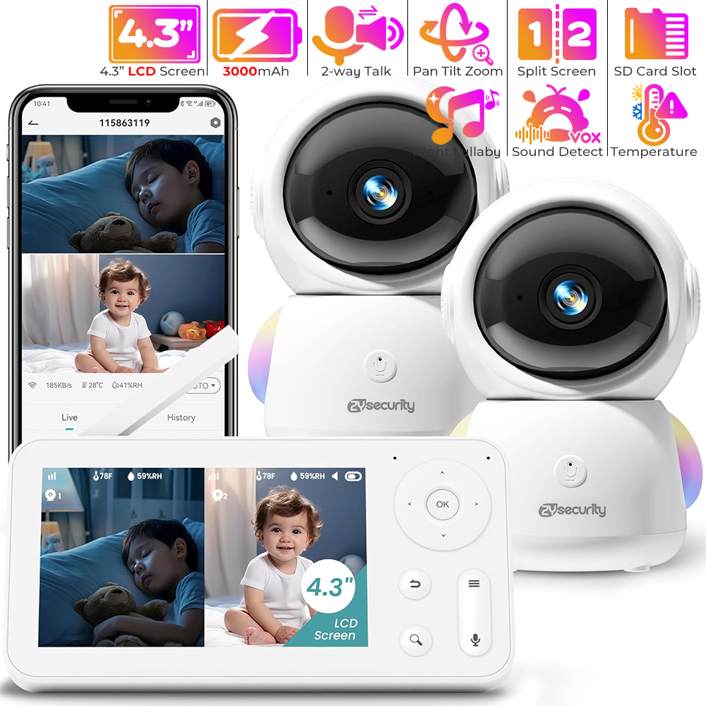 Audio Music To Video - Niania 2K z 2 kamerami i