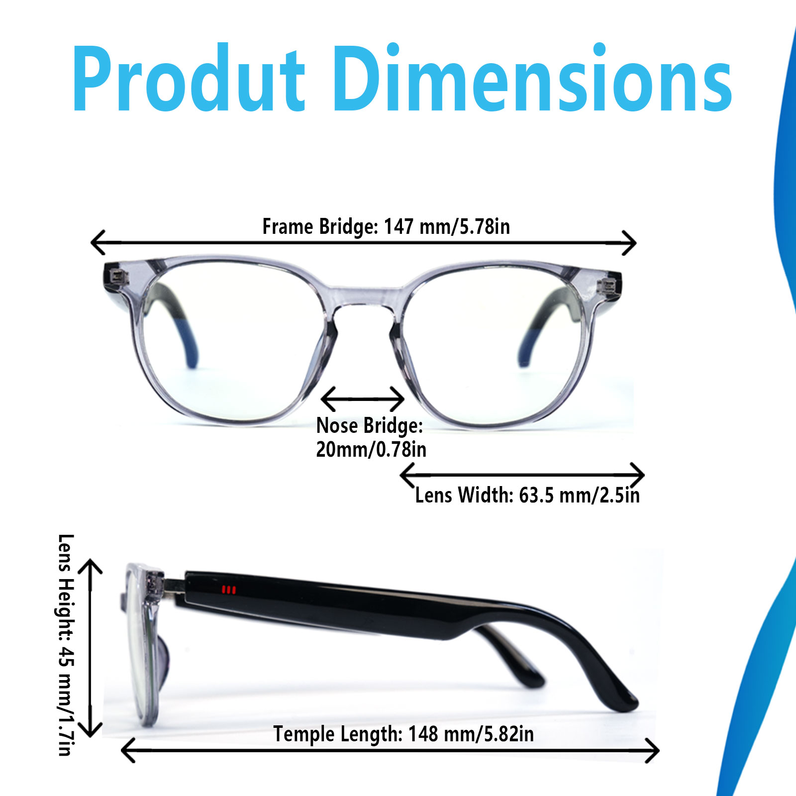 Inteligentne okulary audio, tł – Audio Music Bluetooth recenzja i cena