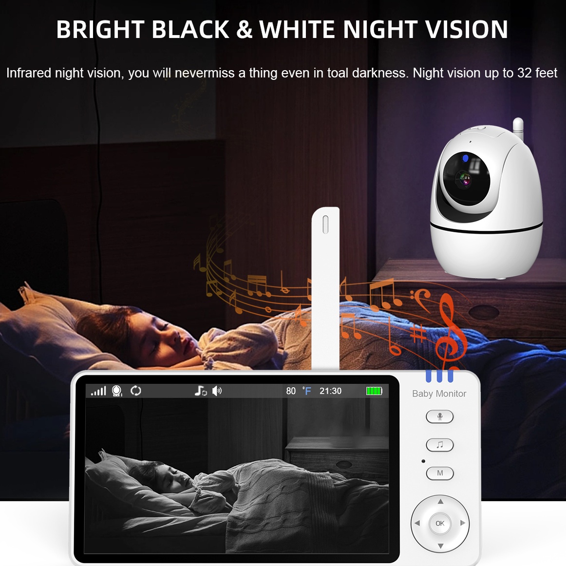 5-calowa niania wideo 2.4G Bez – Audio Music Network recenzja i cena