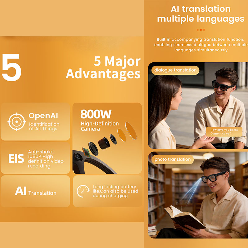 Inteligentne okulary AI z kame – Audio Music To Video recenzja i cena